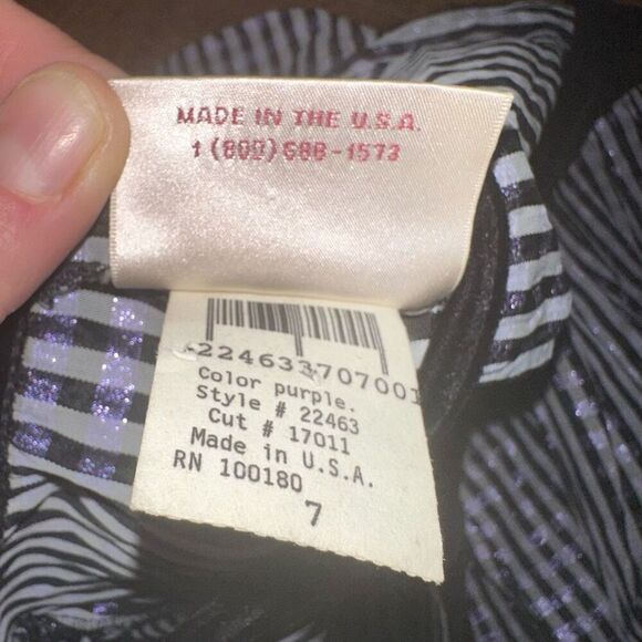 Storybook vintage shimmery purple plaid 7 party dress - Picture 4 of 5